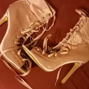 Pink Shoe String Heels